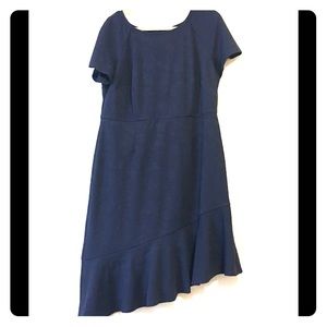 Sabrina Collective Navy Ruffle Asymmetrical Dress Ladies Size 1x